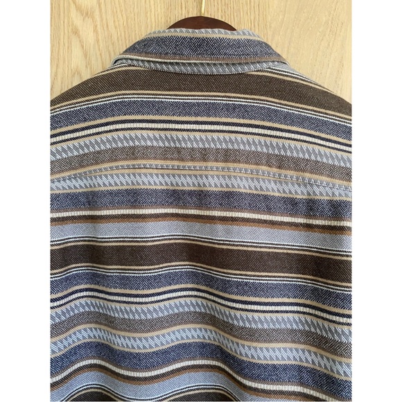Patagonia Mens Organic Cotton Blue, Gray, Brown Casual Fall Button Down Sz Small - Picture 4 of 9